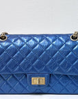 19A CH Iridescent Royal Electric Blue 2.55 225 Medium Reissue Flap Bag
