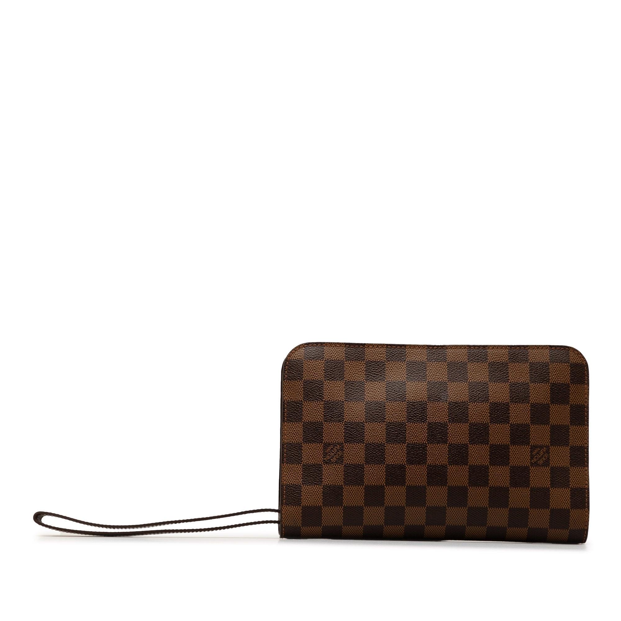Brown LV Damier Ebene Pochette Saint Louis Clutch Bag