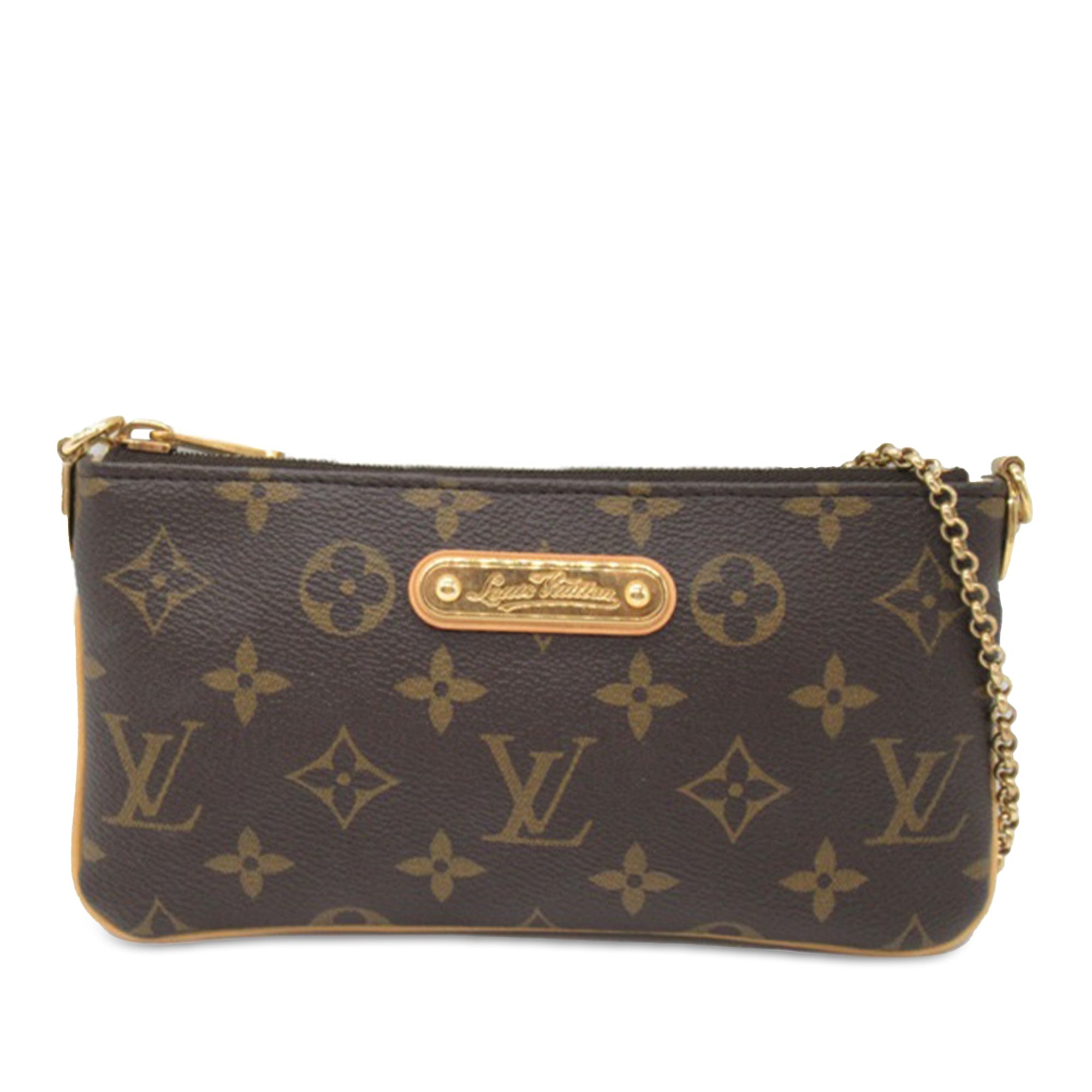 Brown LV Monogram Pochette Milla MM Shoulder Bag