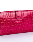 (Exotic) PRD Fuchsia Croc Leather Wallet (1M1133) with Card & Box