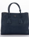 PRD BN2762 Blue Smooth Calf Leather 2 Way Use Bag, with Card, Strap & Dust Cover