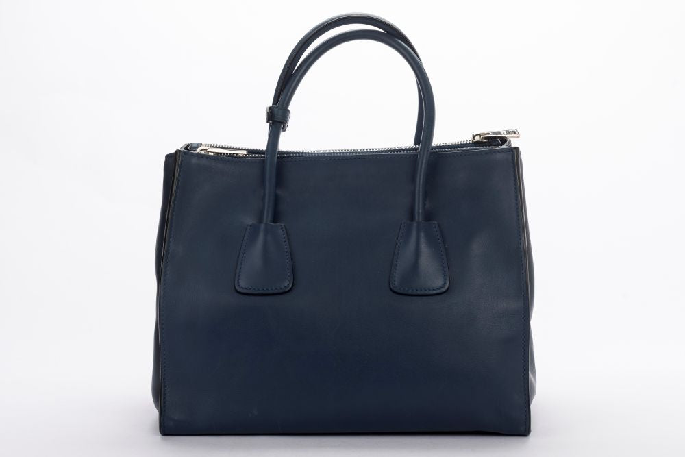 PRD BN2762 Blue Smooth Calf Leather 2 Way Use Bag, with Card, Strap &amp; Dust Cover