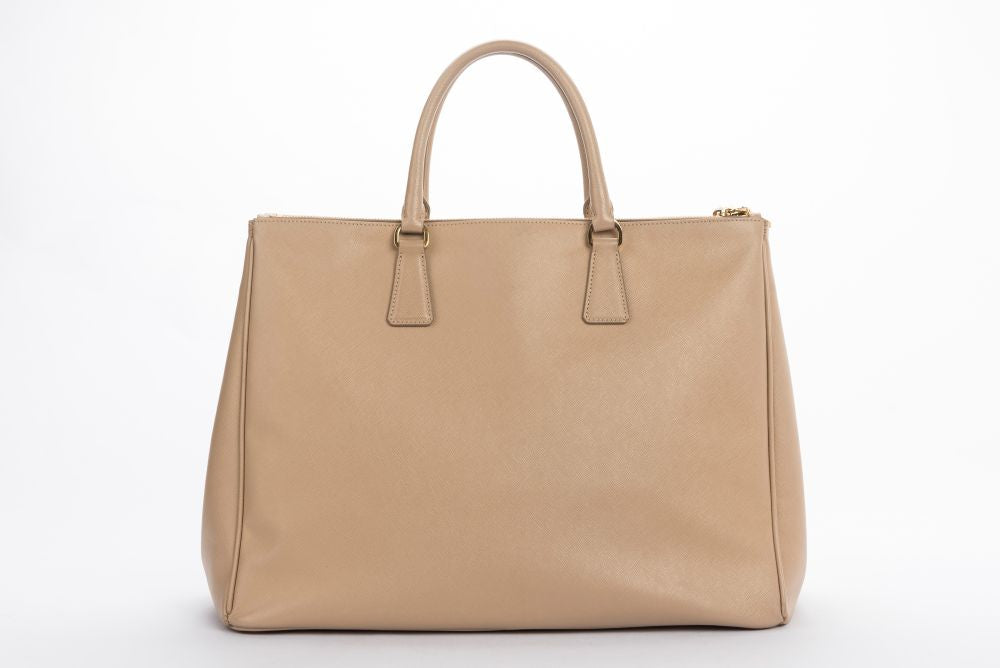 PRD BN1802 Saffiano Lux Hand Bag, Sabbia Light Cafe Color, with Dust Cover