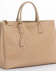 PRD BN1802 Saffiano Lux Hand Bag, Sabbia Light Cafe Color, with Dust Cover