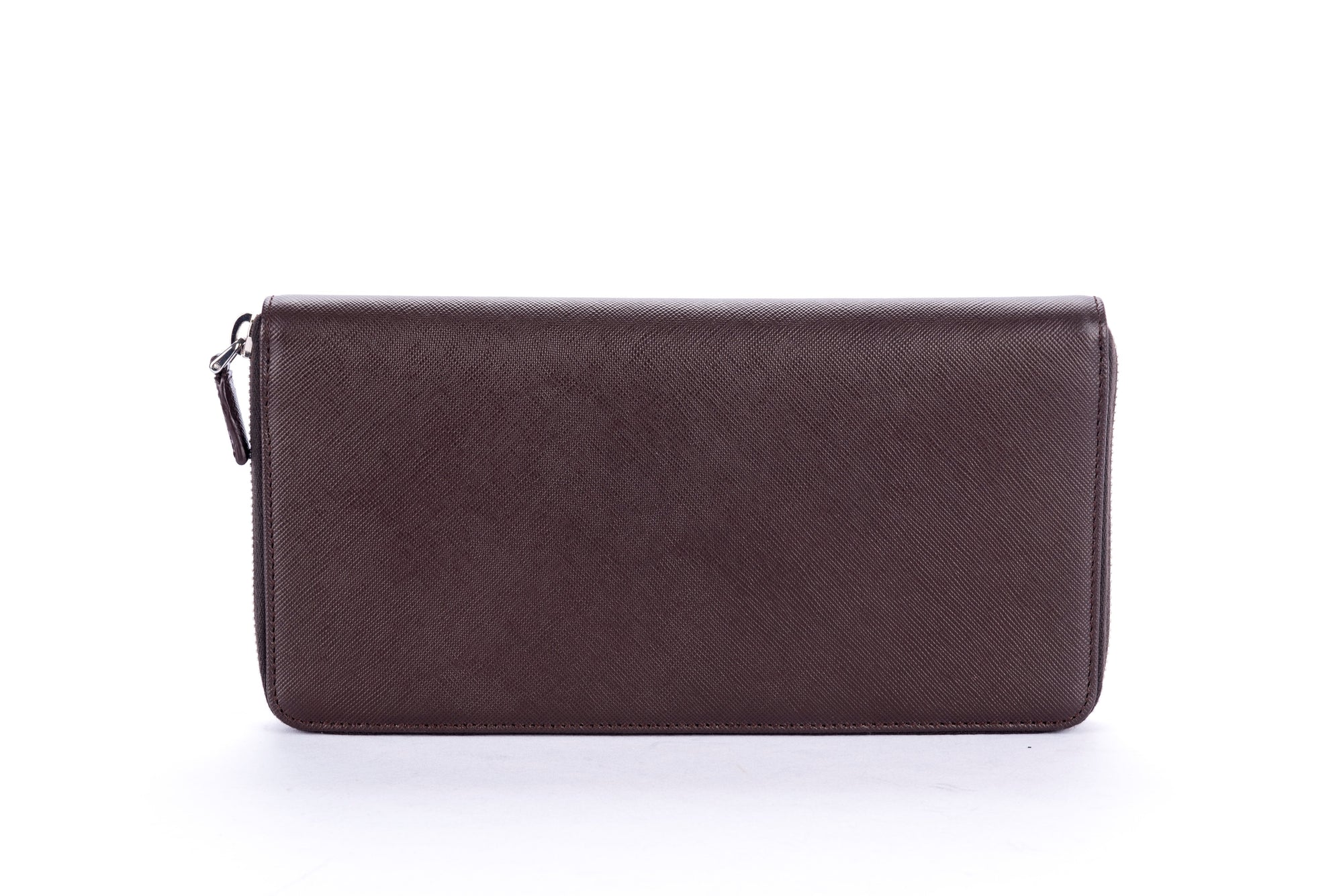 PRD Dark Brown Saffiano Zippy Wallet 2M1220 with Cards &amp; Box