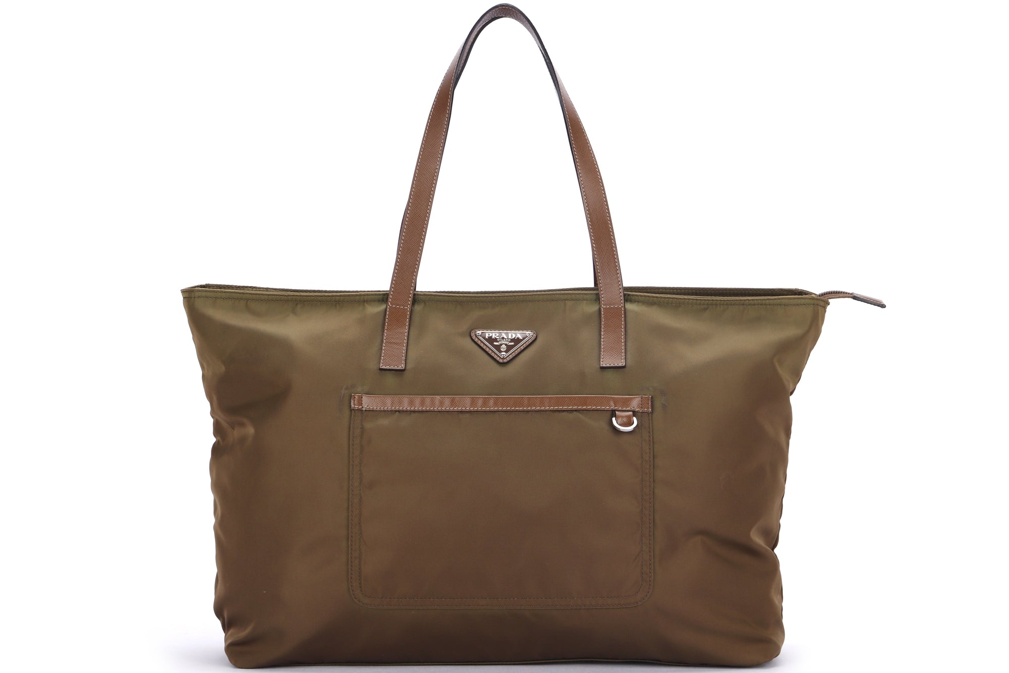 PRD BR4338 BROWN NYLON TOTE BAG, WITH ZIPPER, CARD &amp; DUST COVER