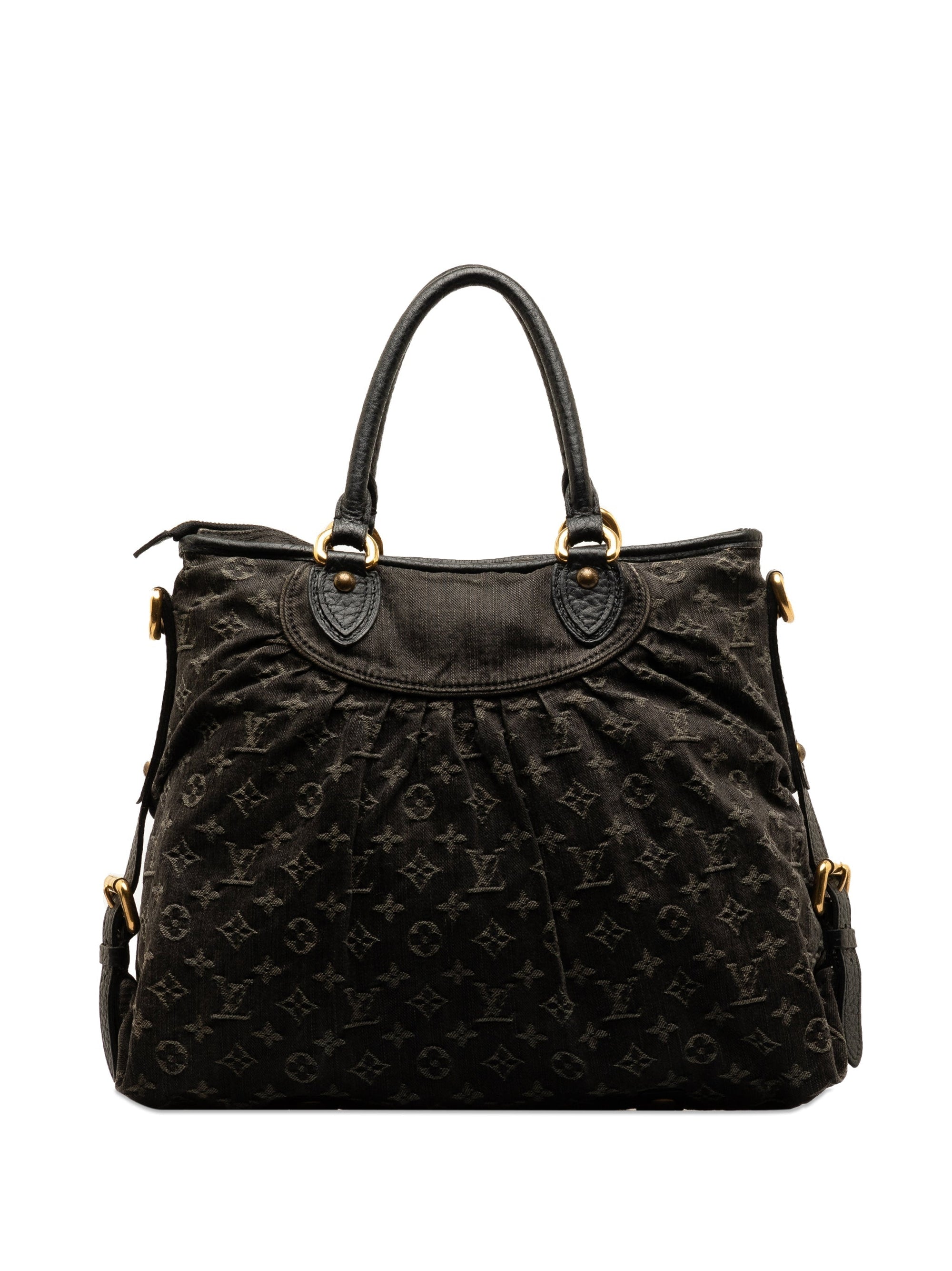 Black LV Monogram Denim Neo Cabby GM Satchel