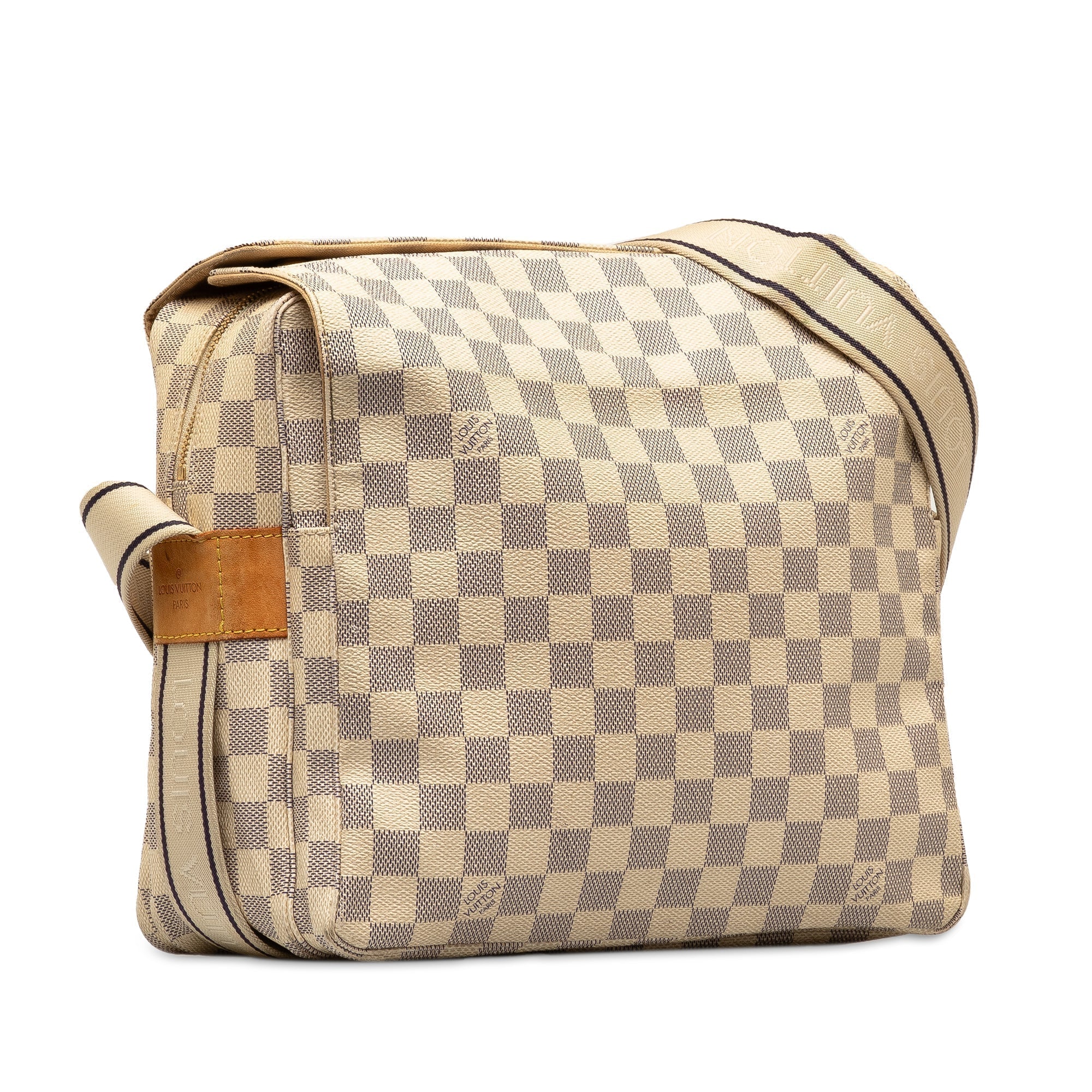 Beige LV Damier Azur Naviglio Crossbody Bag