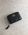 Christian D1OR CD Logo Coin Purse Black Vintage hhfipp