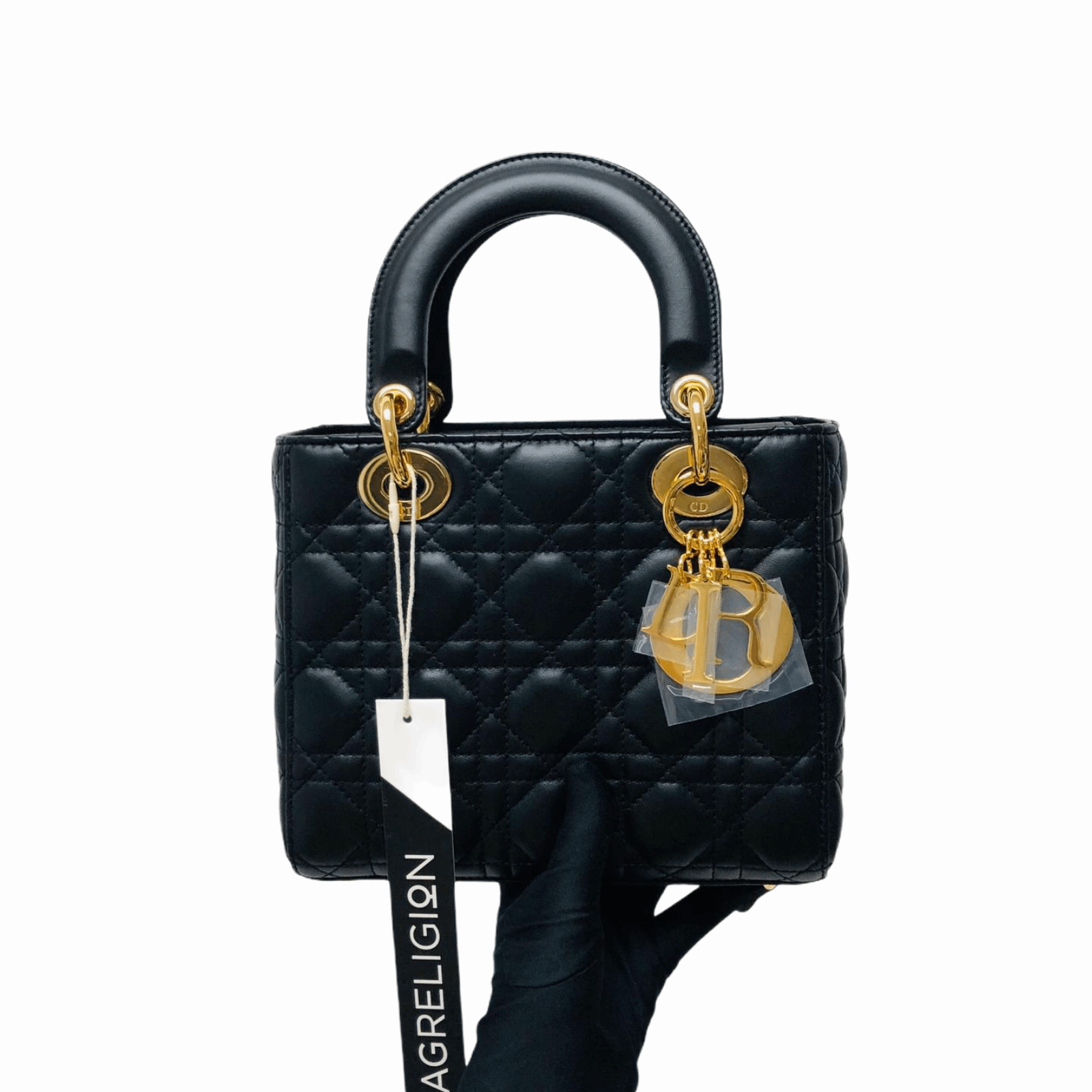 Cannage Lambskin Lucky Badges My Lady D1OR Small Black