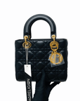 Cannage Lambskin Lucky Badges My Lady D1OR Small Black