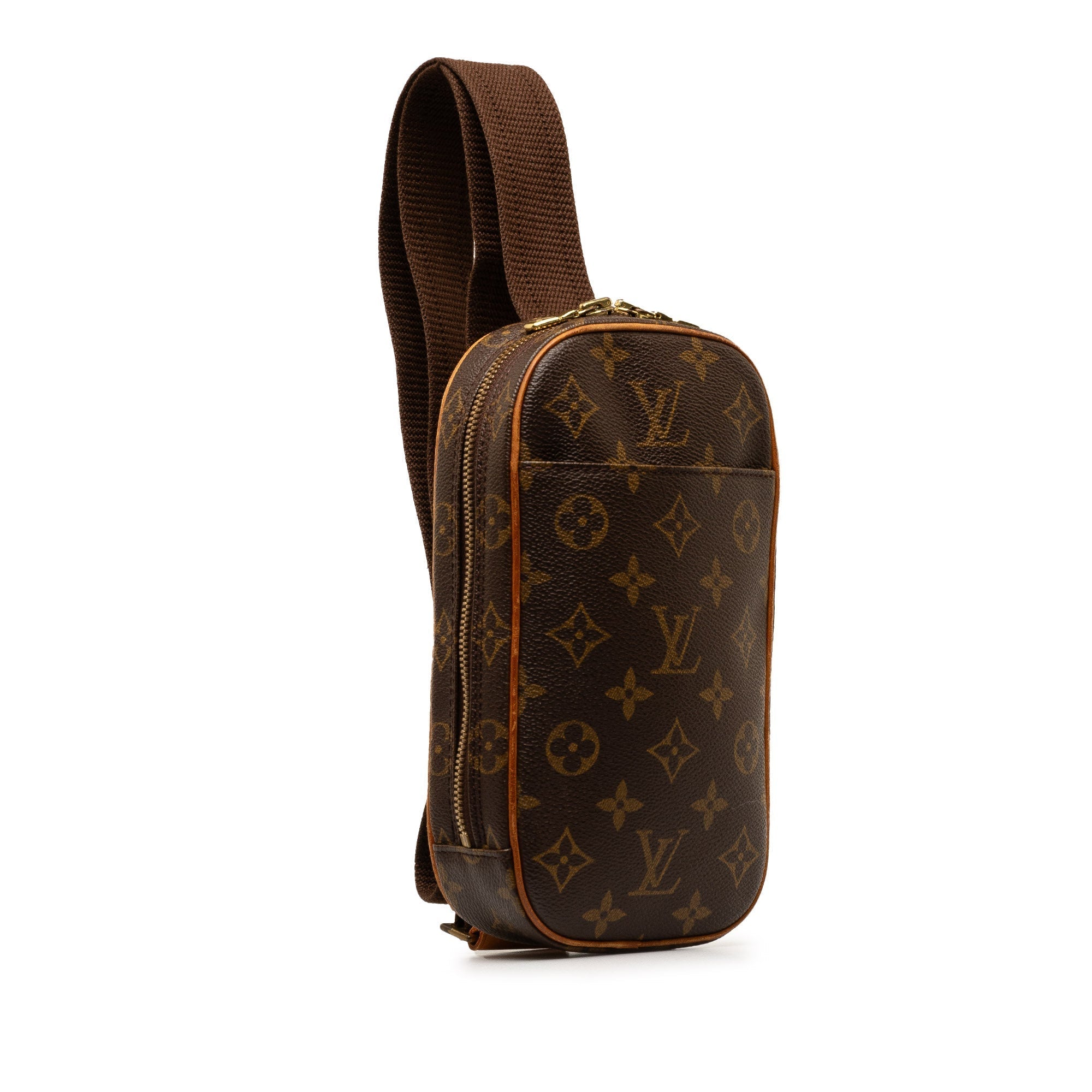 Brown LV Monogram Pochette Gange Crossbody Bag