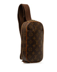 Brown LV Monogram Pochette Gange Crossbody Bag