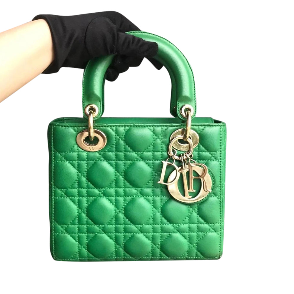 Cannage Green Lambskin Lucky Badges My Lady D1OR
