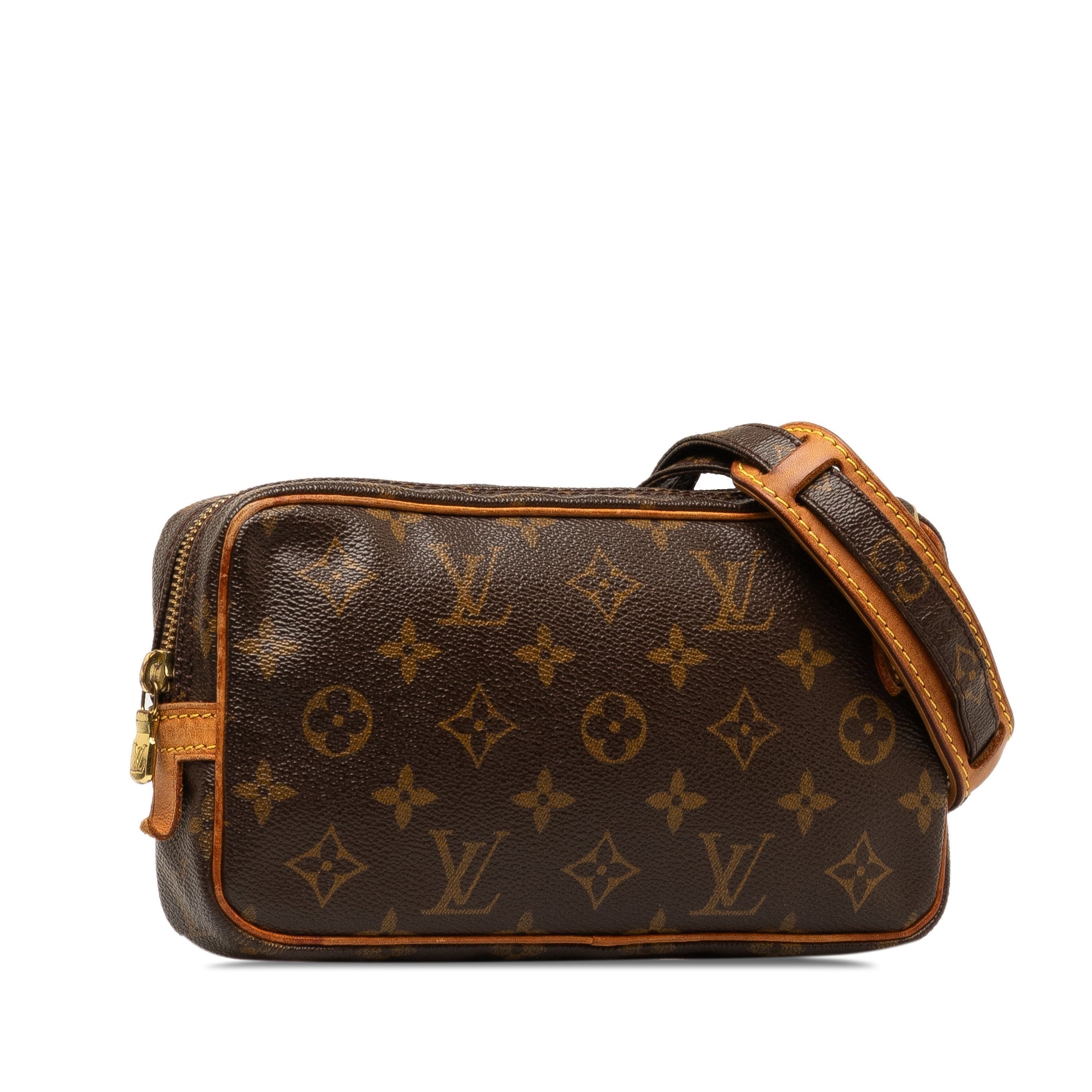 Brown LV Monogram Pochette Marly Bandouliere Crossbody Bag