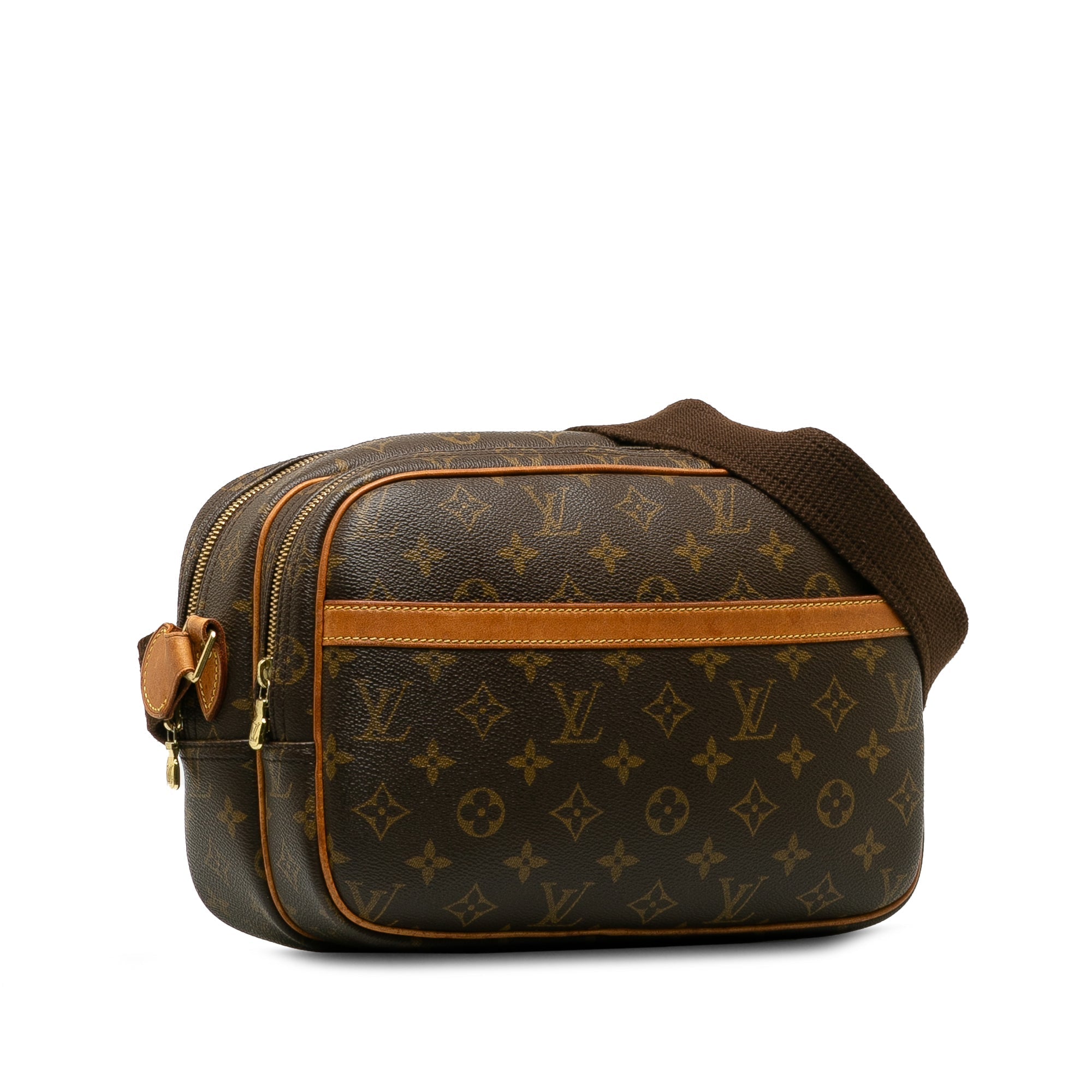 Brown LV Monogram Reporter PM Crossbody Bag