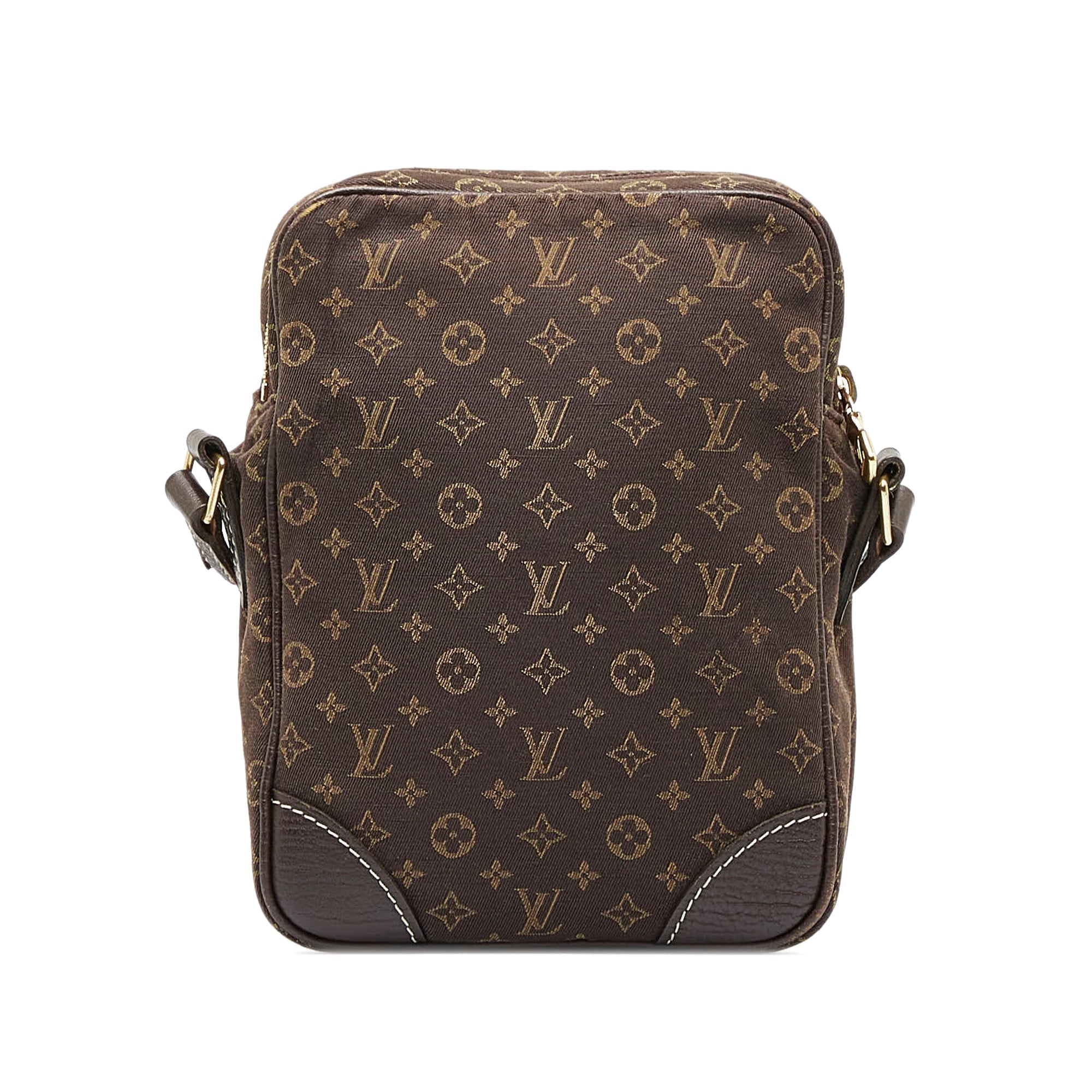 Brown LV Monogram Mini Lin Danube Crossbody Bag