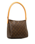 Brown LV Monogram Looping MM Shoulder Bag