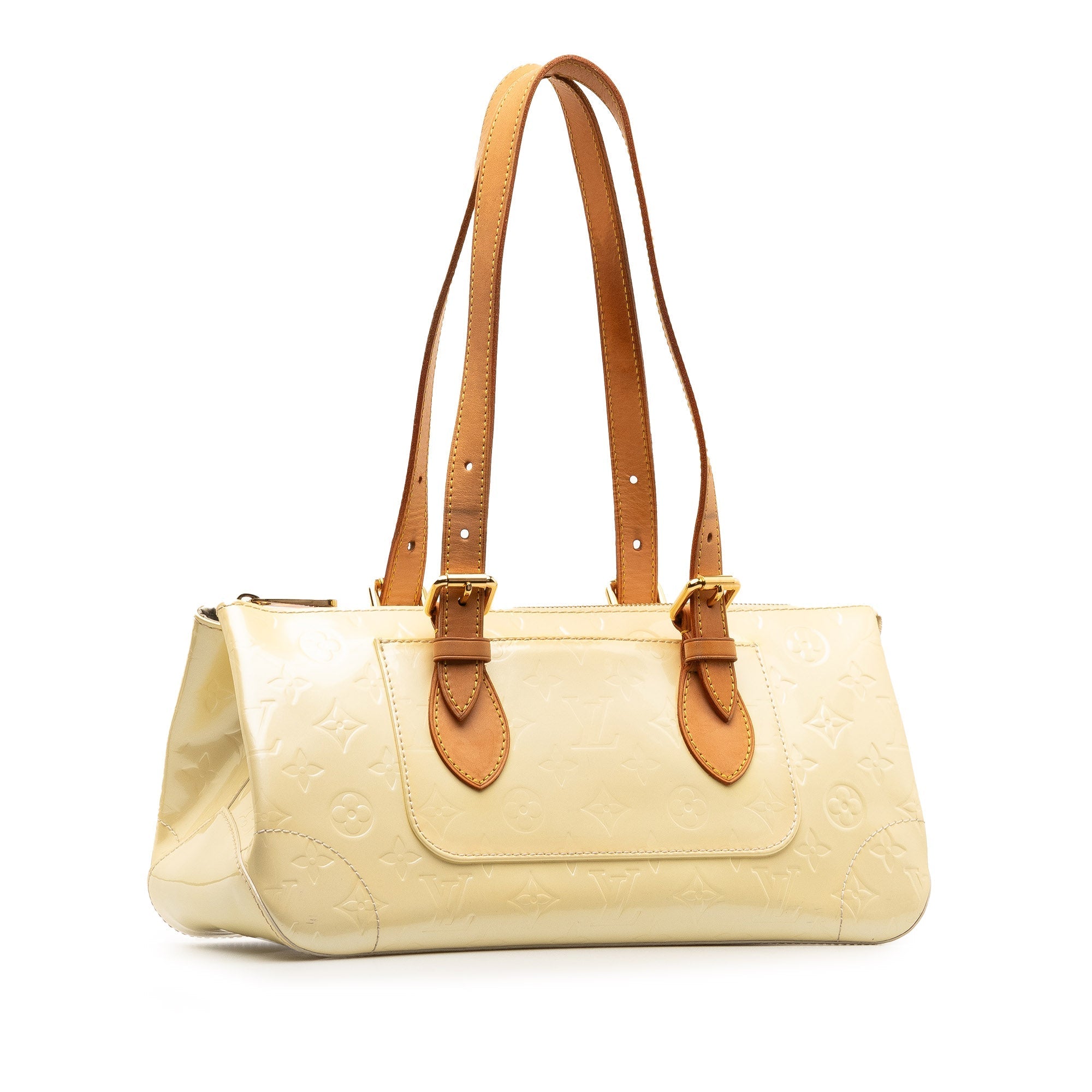 Beige LV Monogram Vernis Rosewood Avenue Shoulder Bag