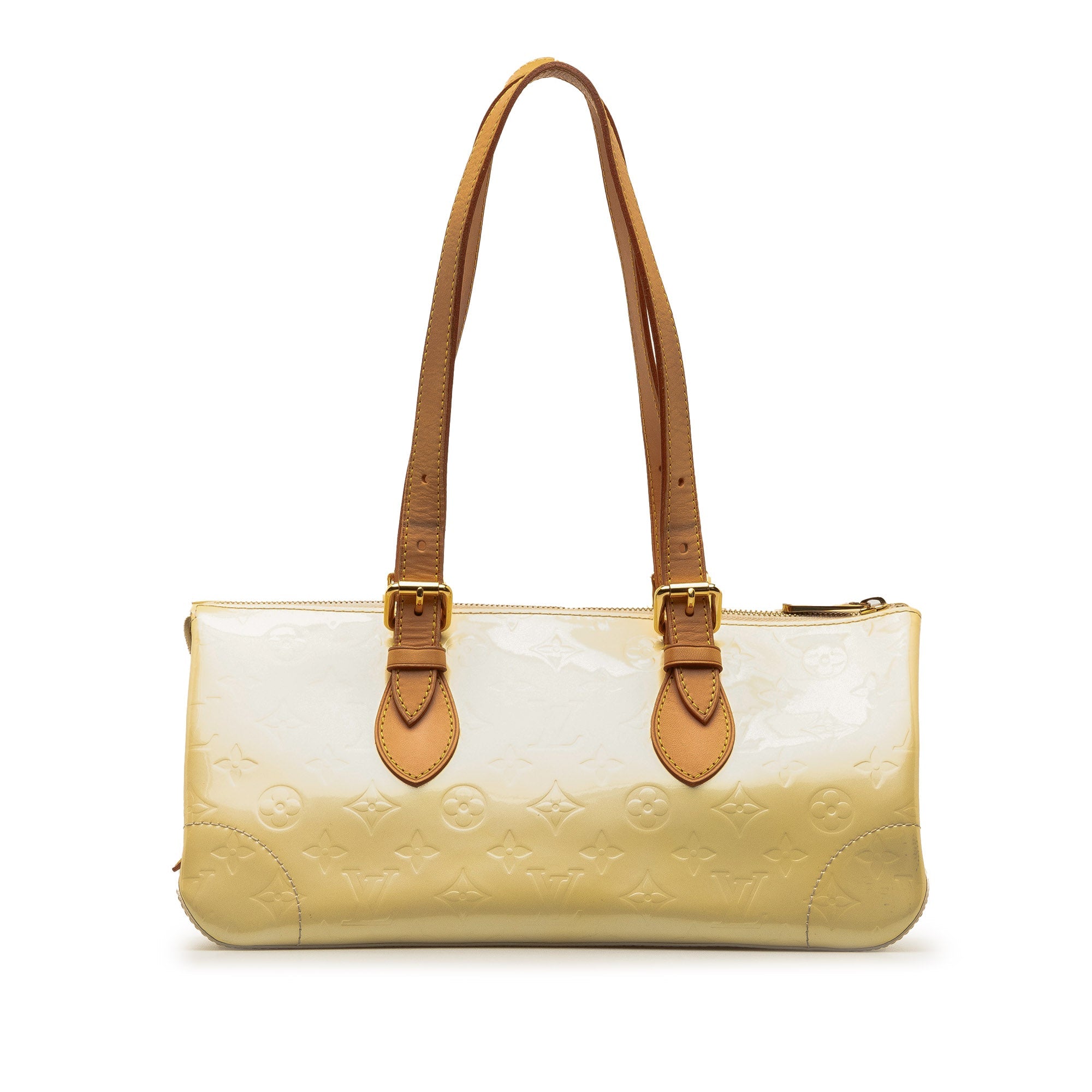 Beige LV Monogram Vernis Rosewood Avenue Shoulder Bag