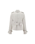 BBERRY Belted Leather Trench Coat Women Beige