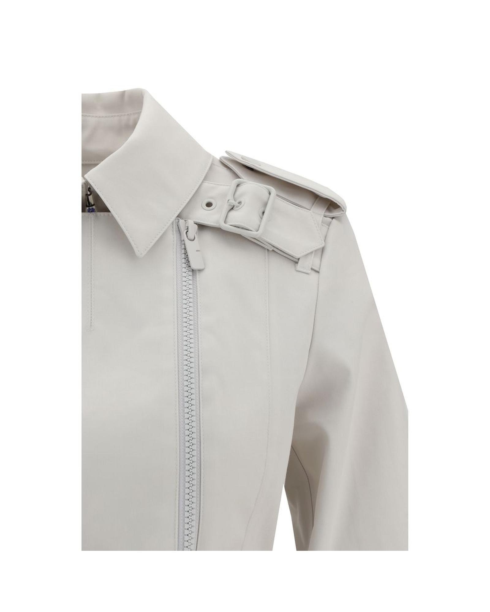 BBERRY Belted Leather Trench Coat Women Beige