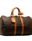Brown LV Monogram Keepall 45 Travel Bag