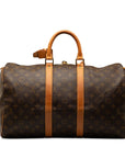 Brown LV Monogram Keepall 45 Travel Bag