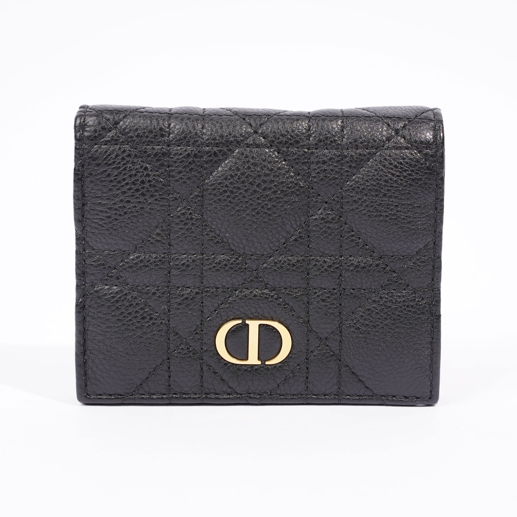 Christian D1OR Caro Wallet Small Black / Taupe Leather Small