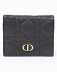 Christian D1OR Caro Wallet Small Black / Taupe Leather Small