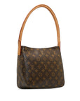 Brown LV Monogram Looping MM Shoulder Bag
