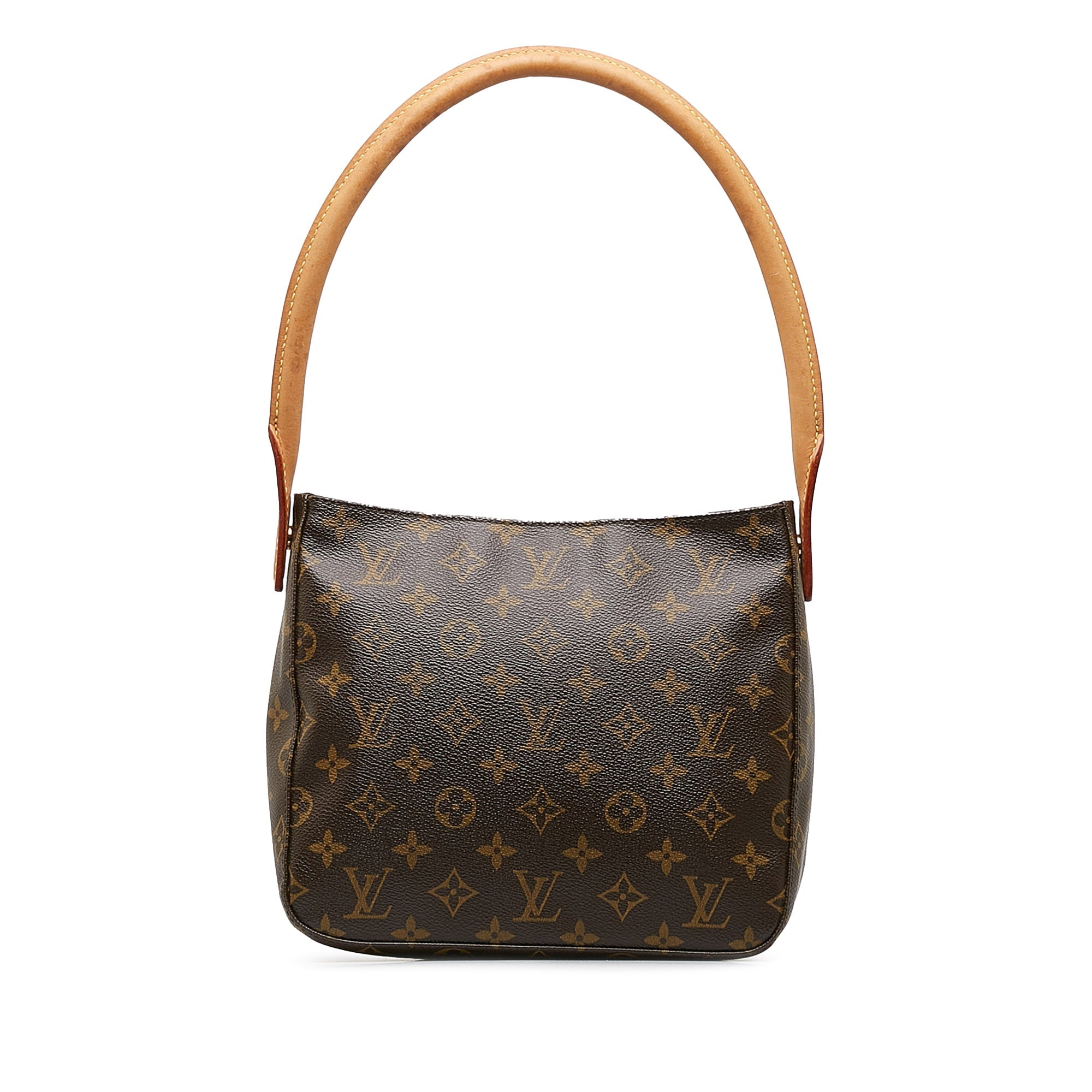 Brown LV Monogram Looping MM Shoulder Bag