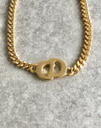 Christian D1OR CD Logo Rhinestone Bracelet Gold Vintage wxhykw