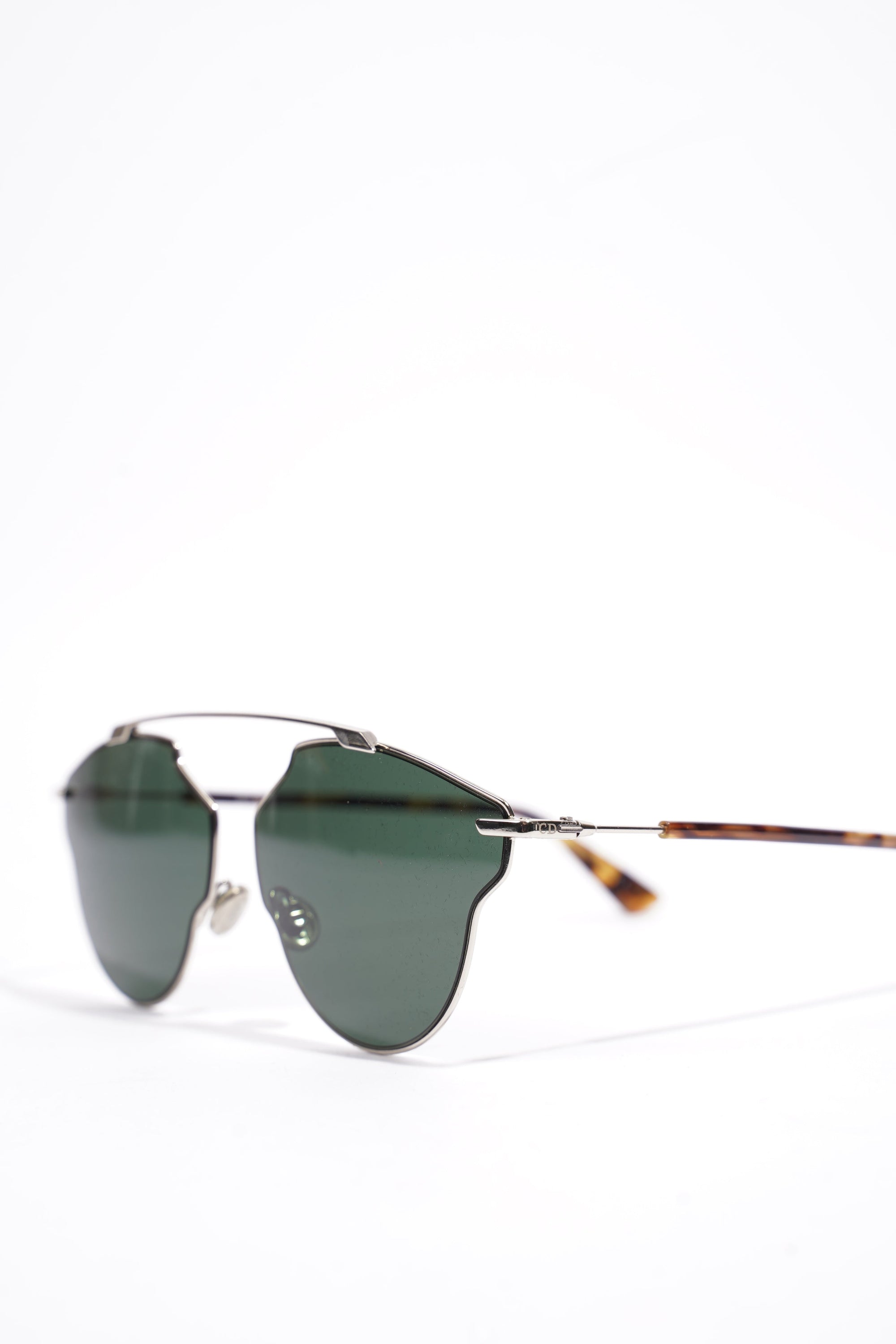 Christian D1OR 3&amp;GQT Sunglasses Leopard Print / Silver Base Metal 145mm