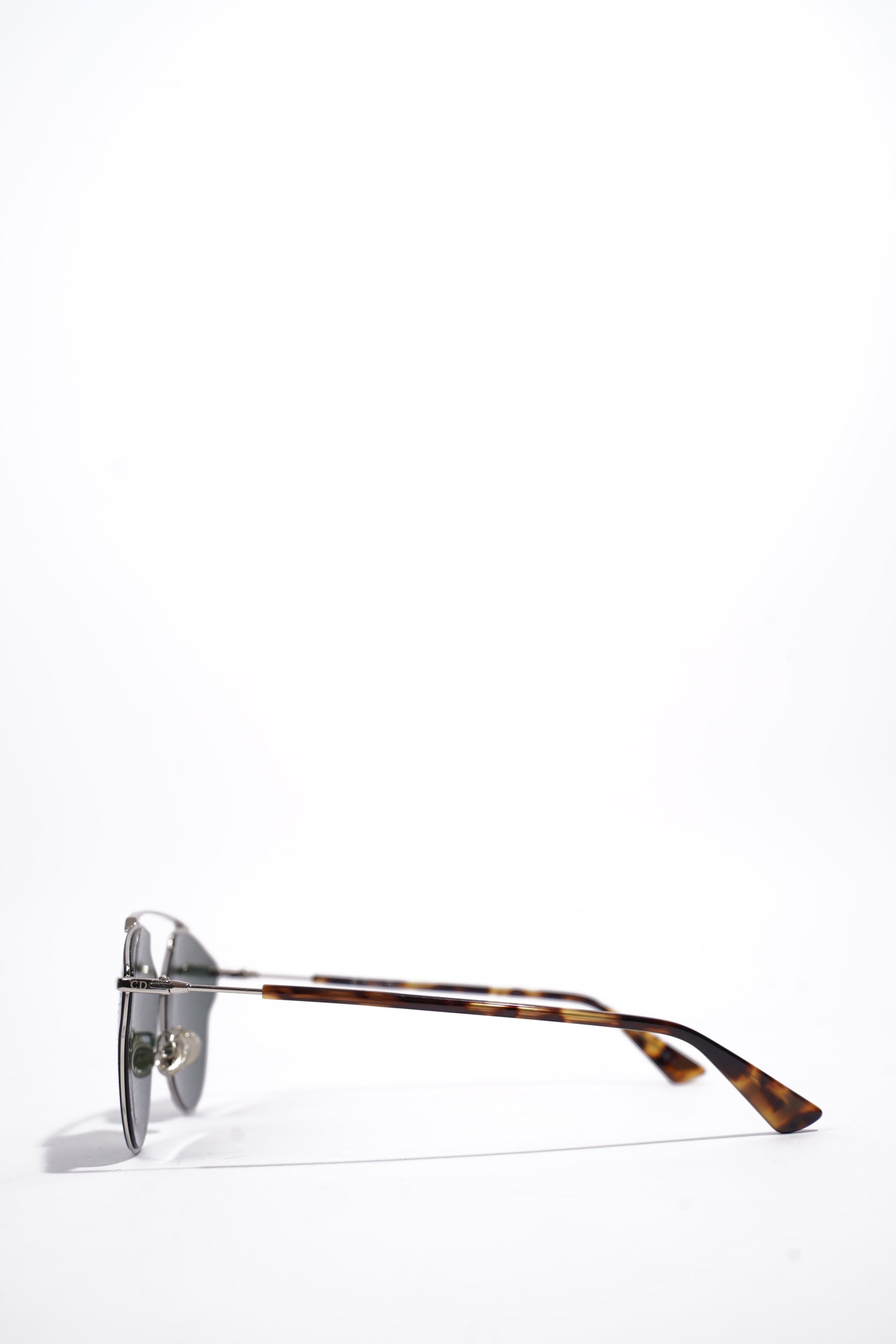 Christian D1OR 3&amp;GQT Sunglasses Leopard Print / Silver Base Metal 145mm