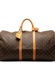 Brown LV Monogram Keepall 55 Travel Bag