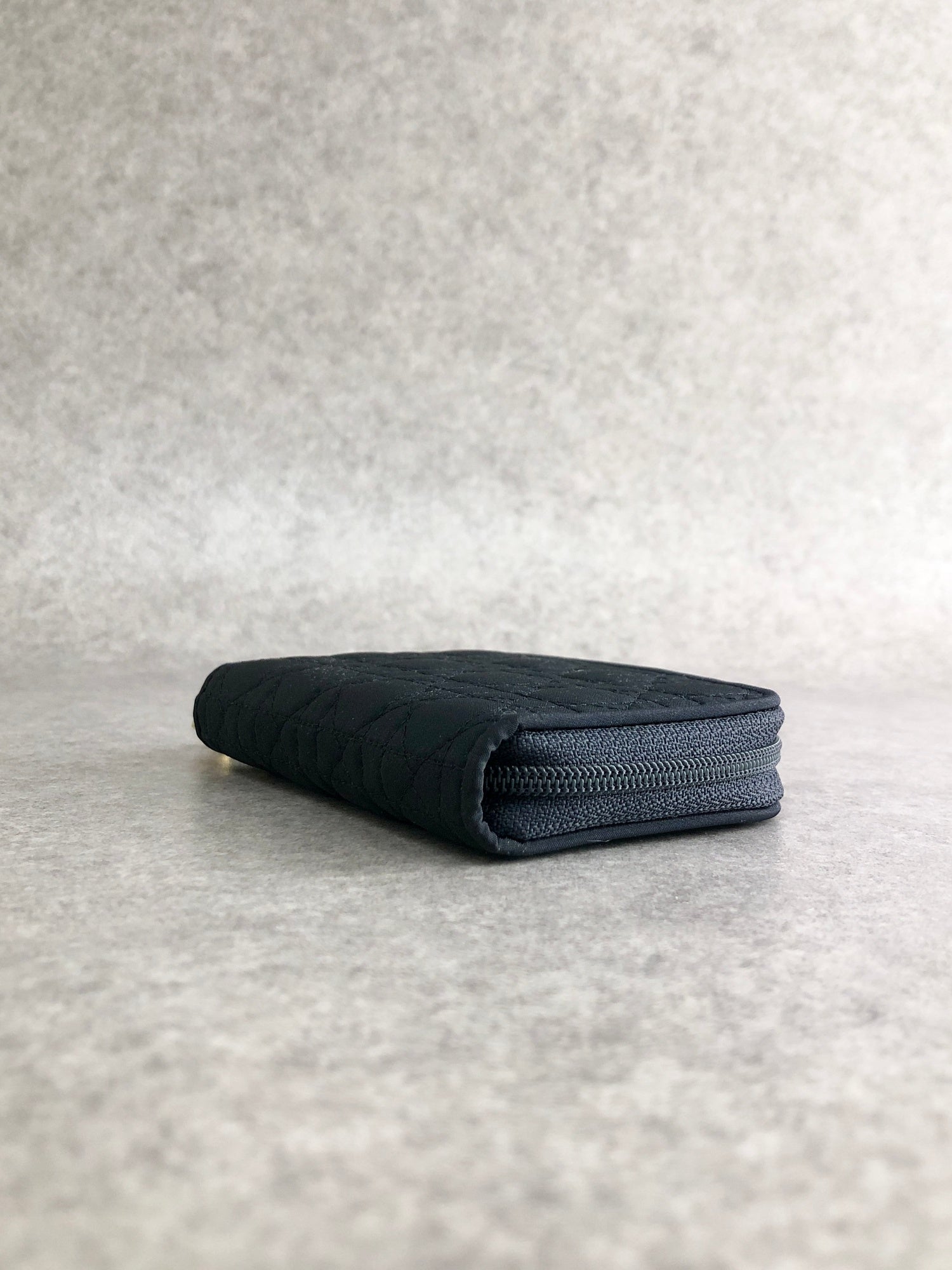 Christian D1OR Cannage Key Case Black Vintage u2kyvi