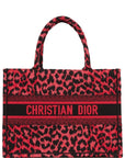 Christian D1OR Book Tote Fuchsia Leopard Canvas