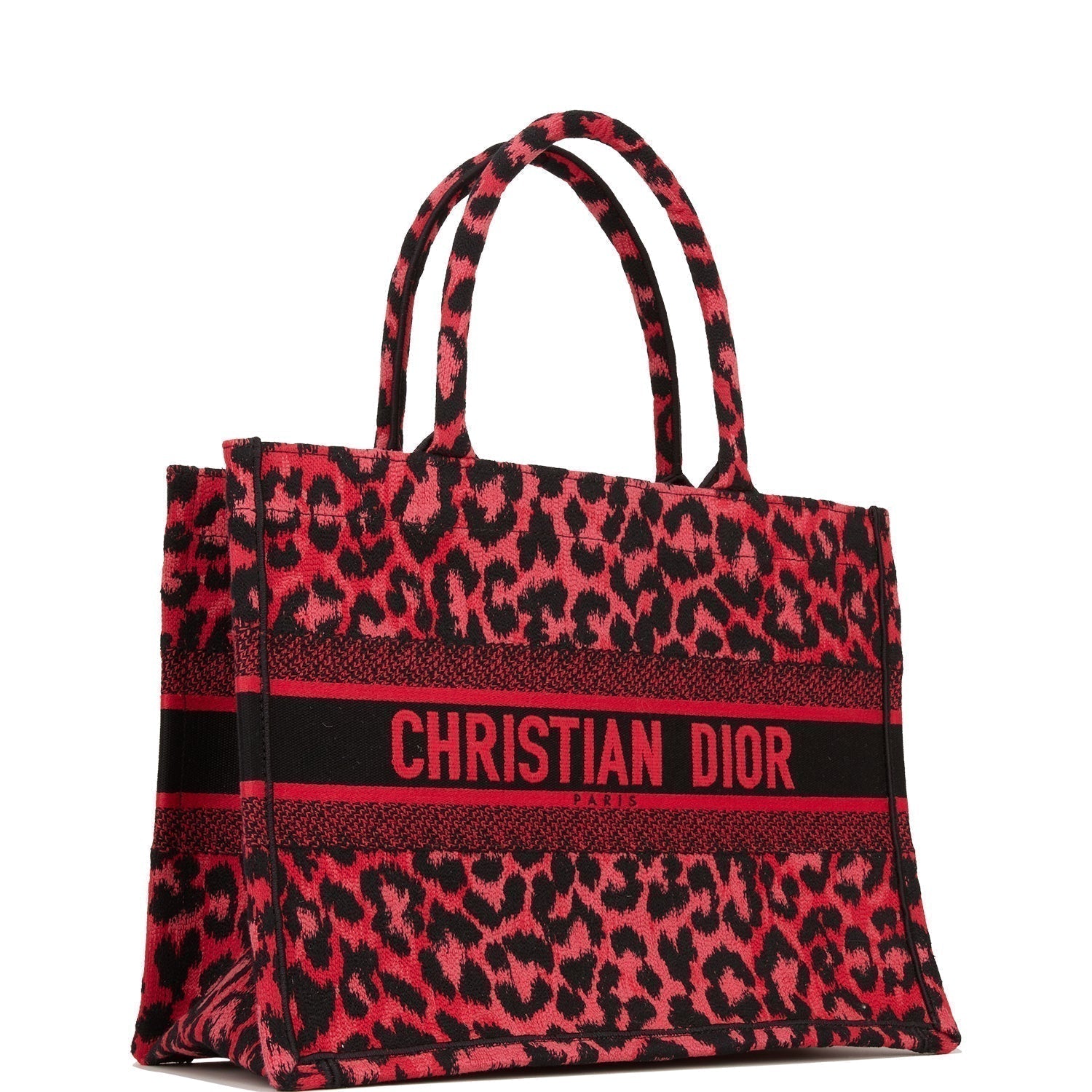 Christian D1OR Book Tote Fuchsia Leopard Canvas