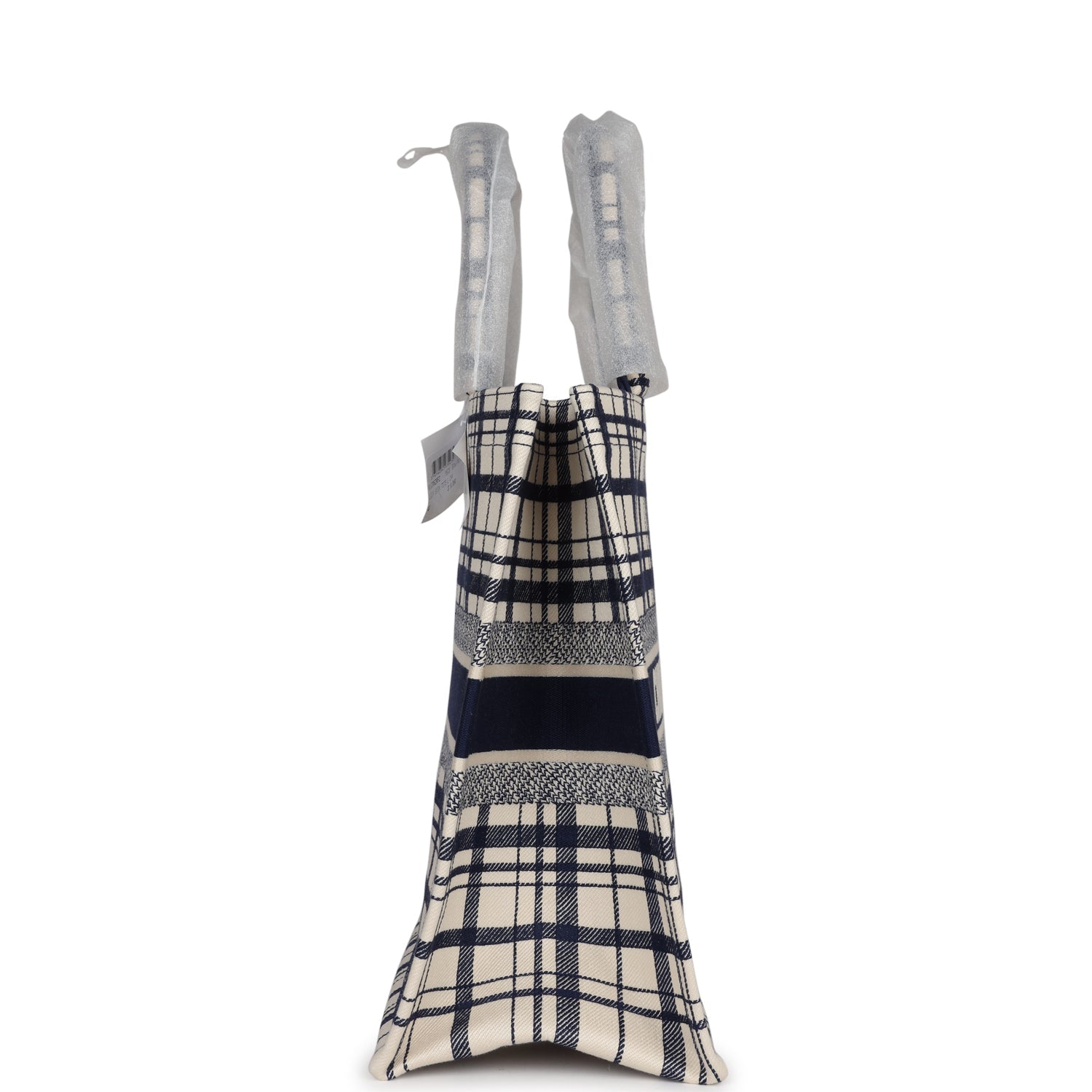 Christian D1OR Blue and White Canvas Check'n' Large Book Tote