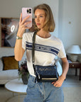 *FIRE PRICE* CH Blue & Black Small Gabrielle Bag in Lambskin Leather with Mixed Hardware