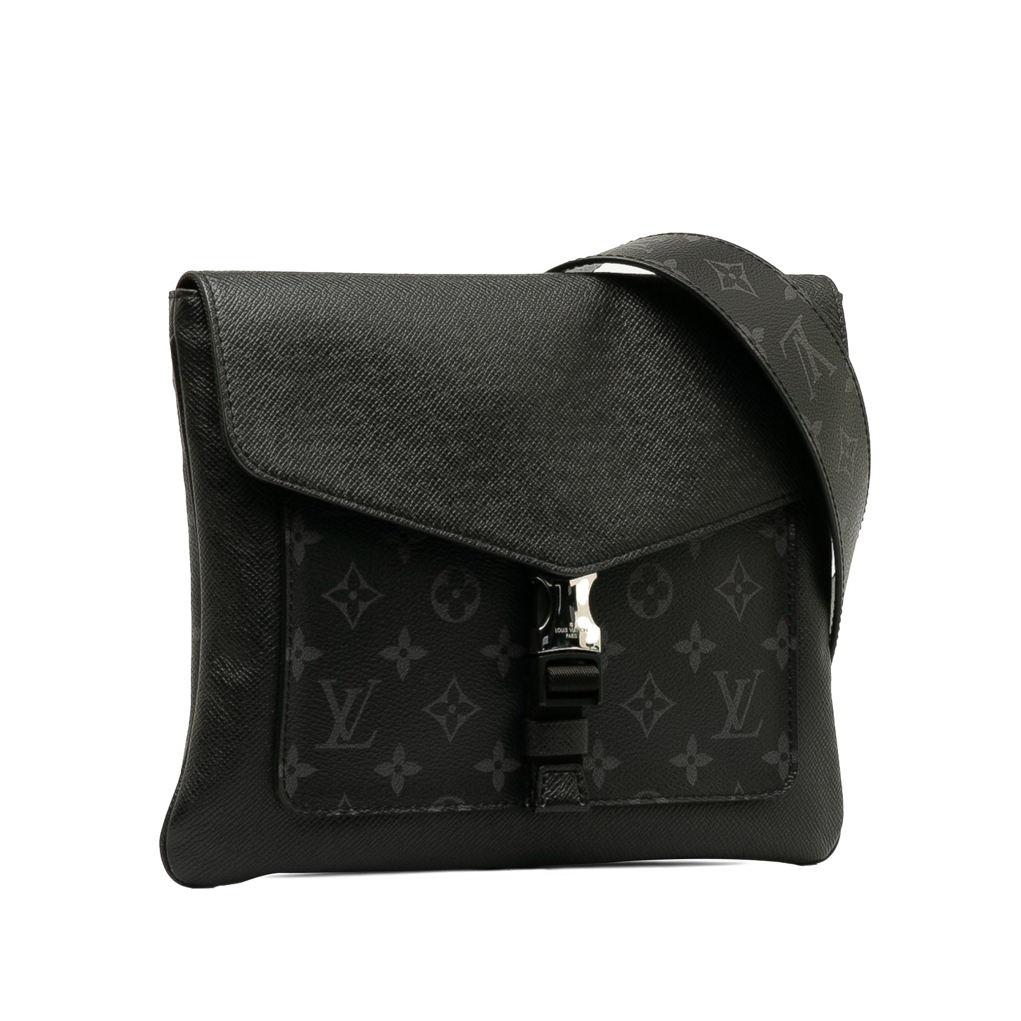 Black LV Taigarama Outdoor Flap Messenger Crossbody Bag