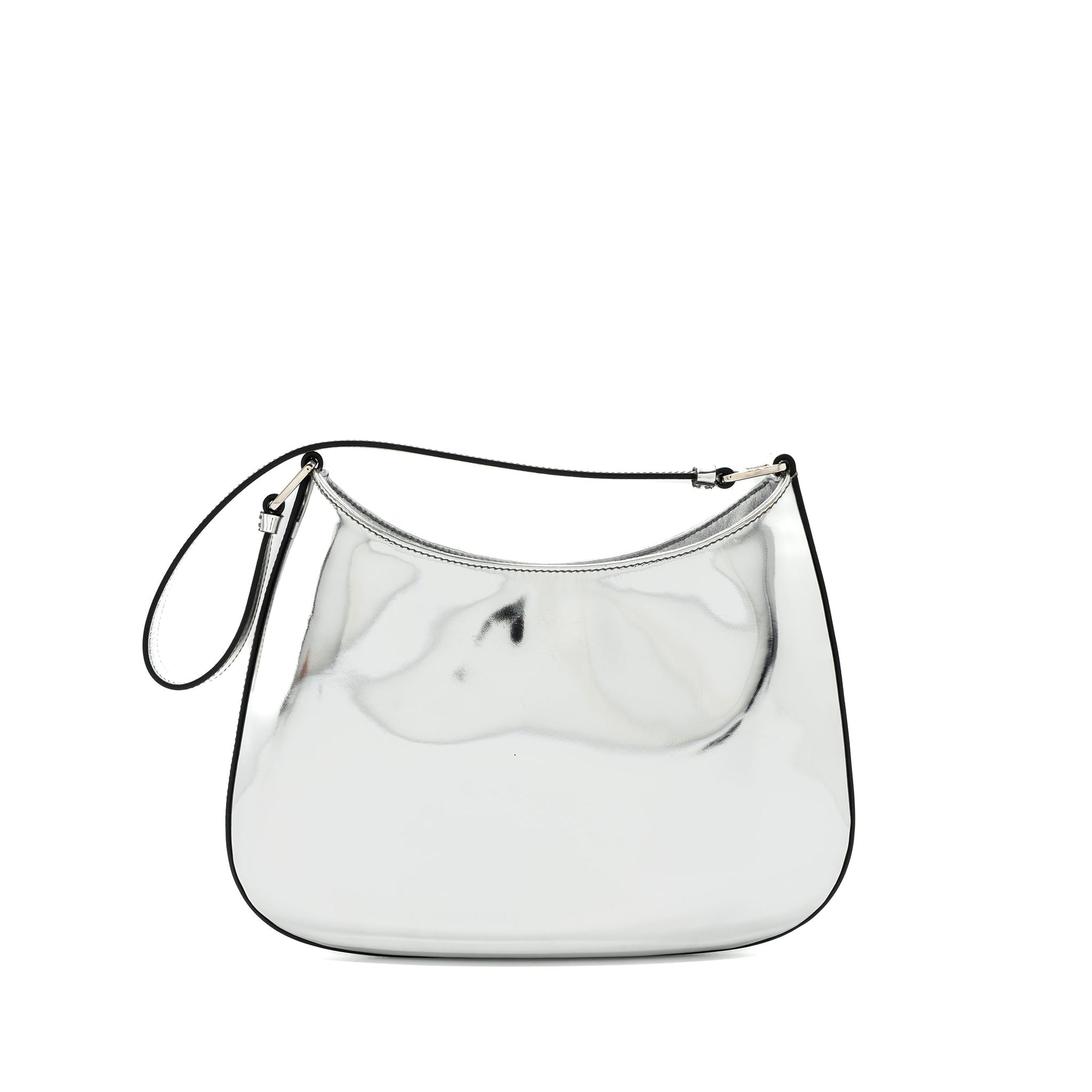 PRD Borsa A Spalla Cleo Pelle Spazzolato Leather Argento SHW