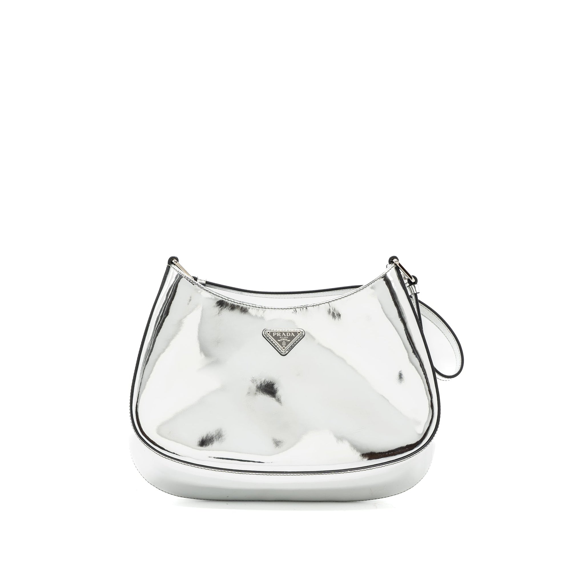 PRD Borsa A Spalla Cleo Pelle Spazzolato Leather Argento SHW