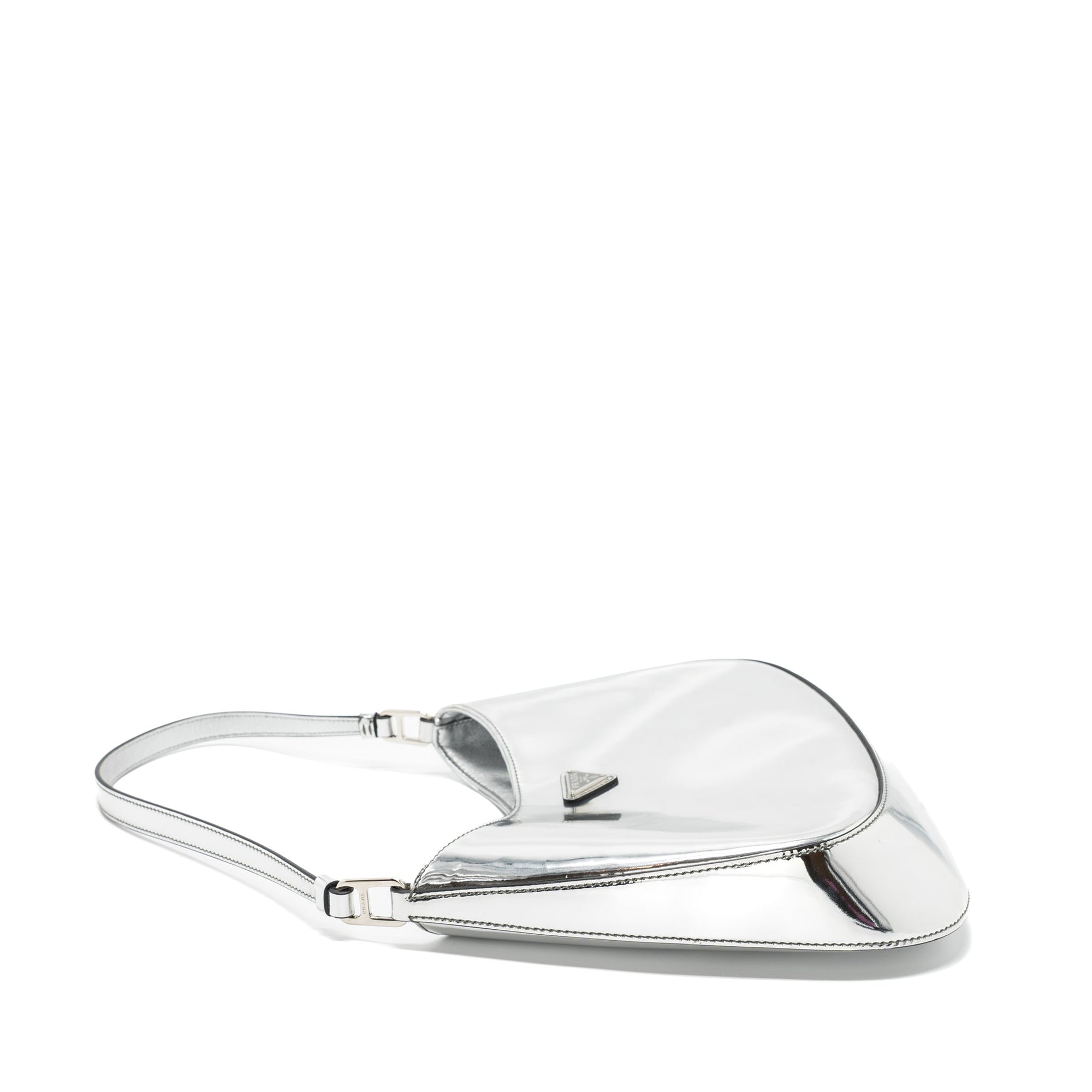 PRD Borsa A Spalla Cleo Pelle Spazzolato Leather Argento SHW
