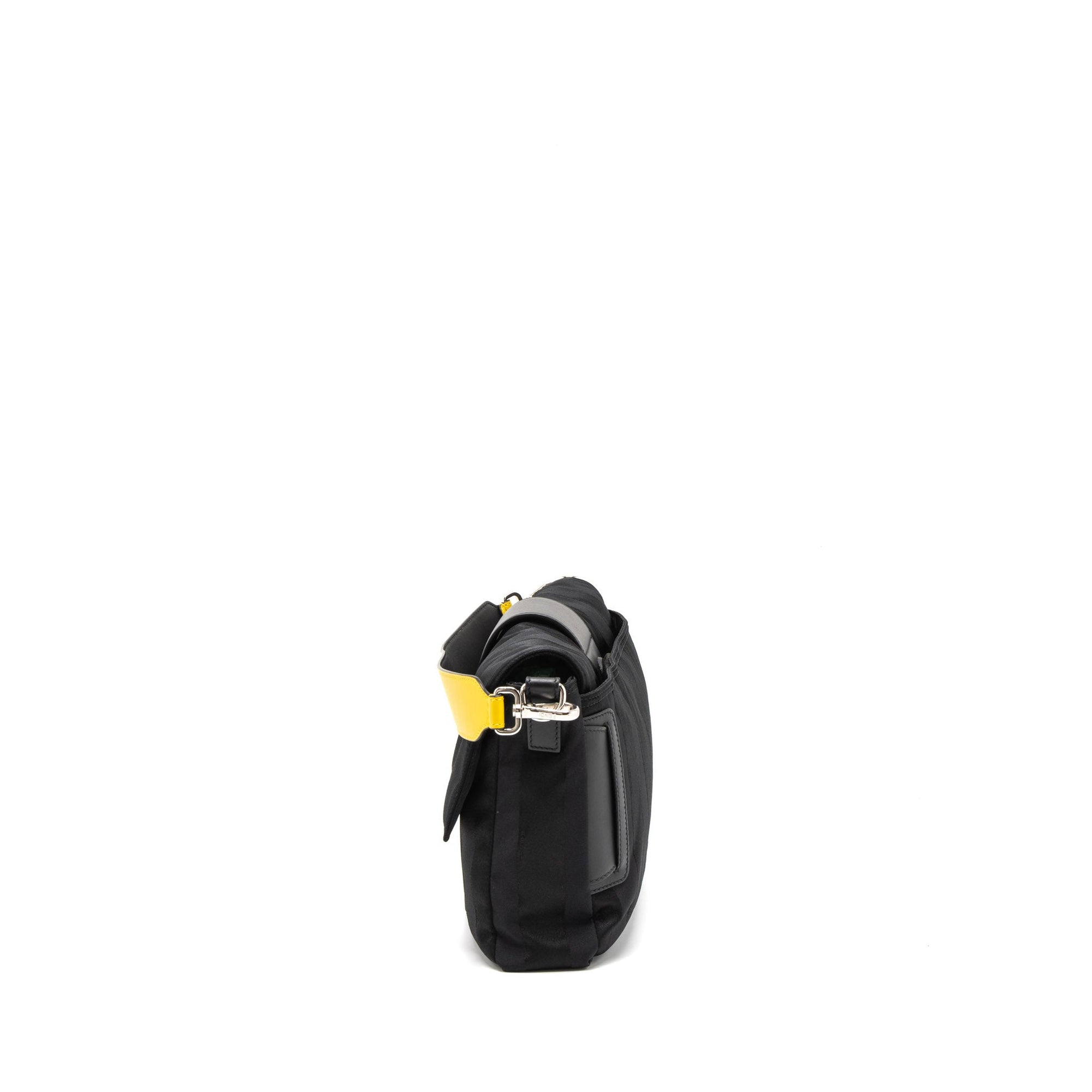 FNDI 20FW Large Baguette Bag Nylon/Leather Black/Yellow SHW