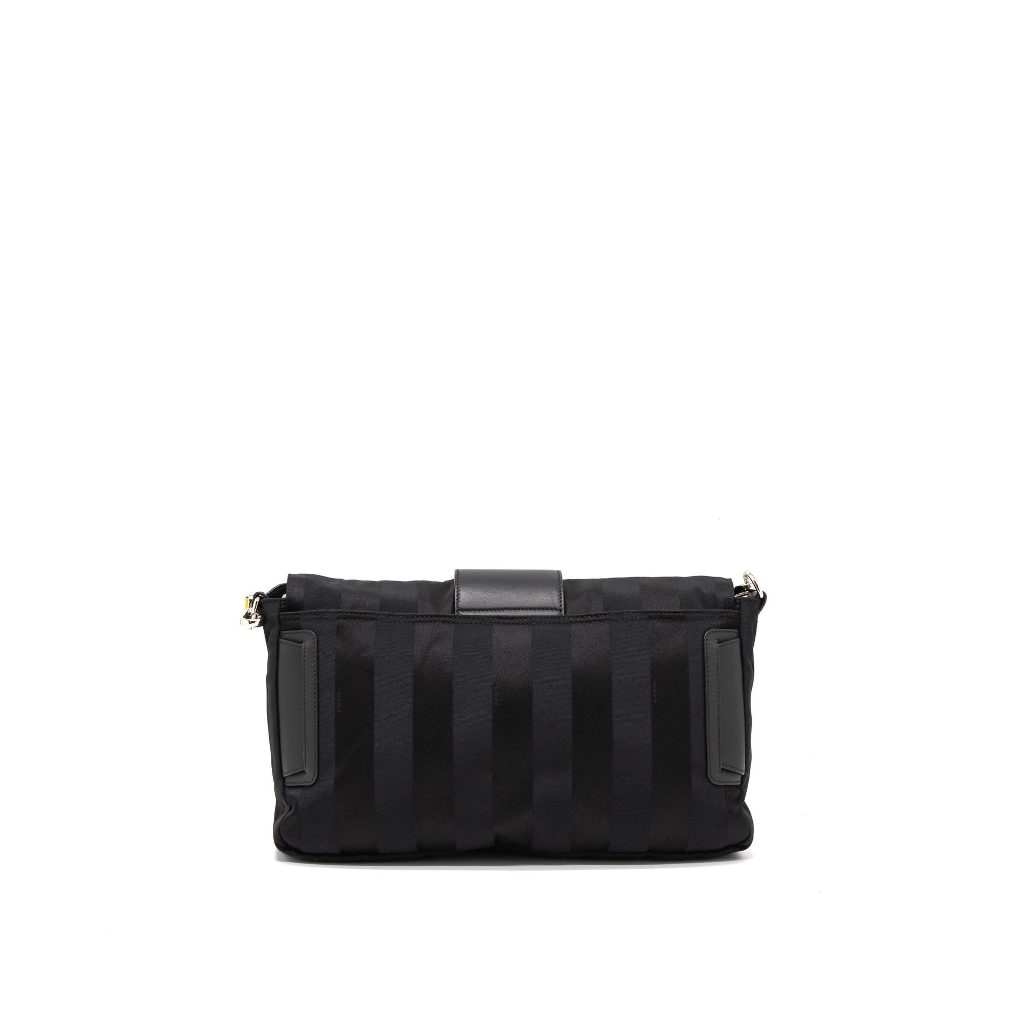 FNDI 20FW Large Baguette Bag Nylon/Leather Black/Yellow SHW