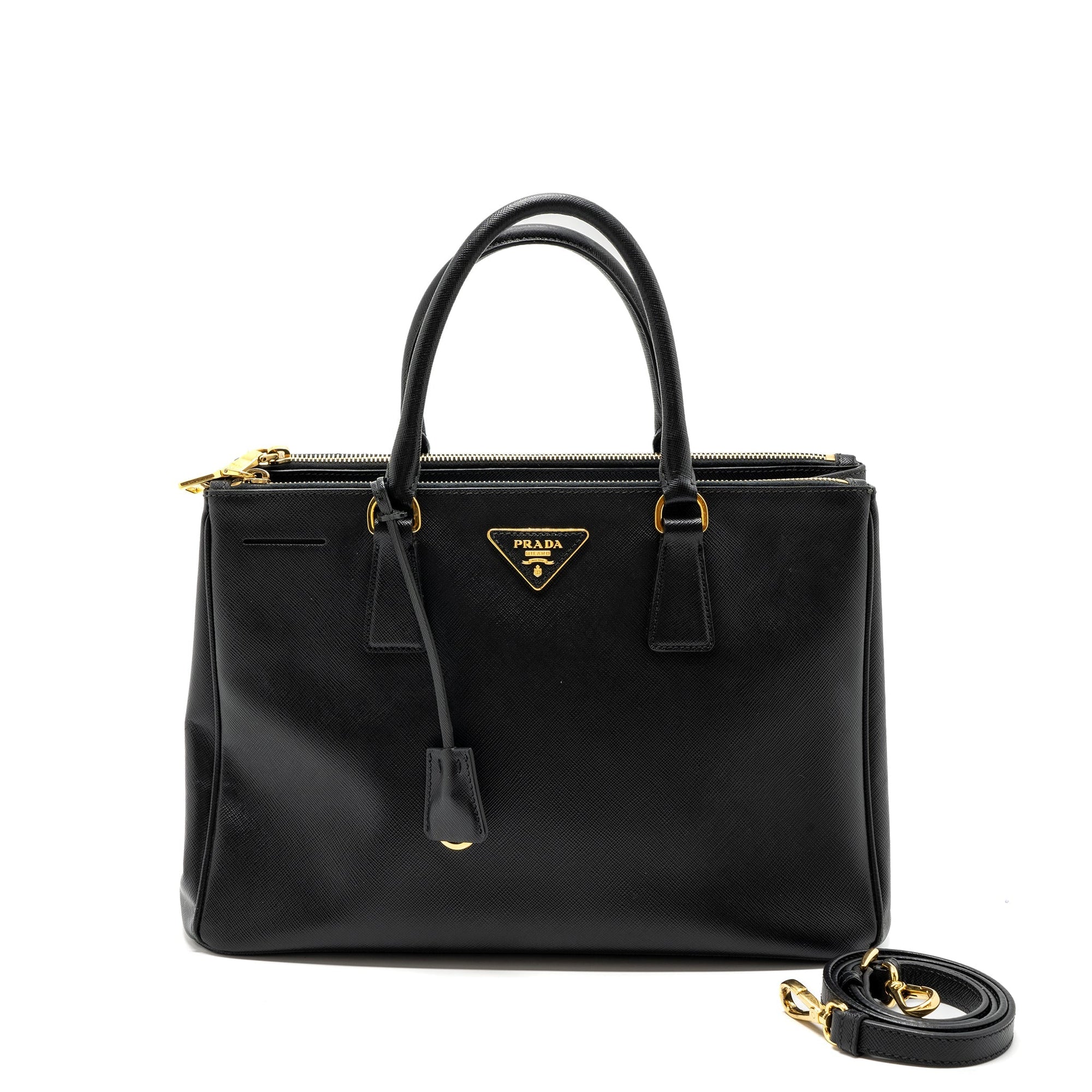 PRD Galleria Saffiano Tote Bag Calfskin Black GHW