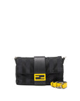 FNDI 20FW Large Baguette Bag Nylon/Leather Black/Yellow SHW