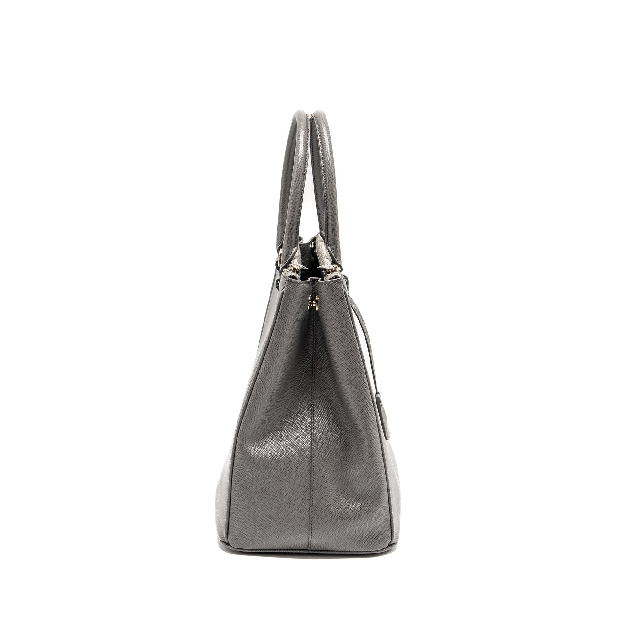 PRD Galleria Saffiano Tote Bag Calfskin Grey SHW